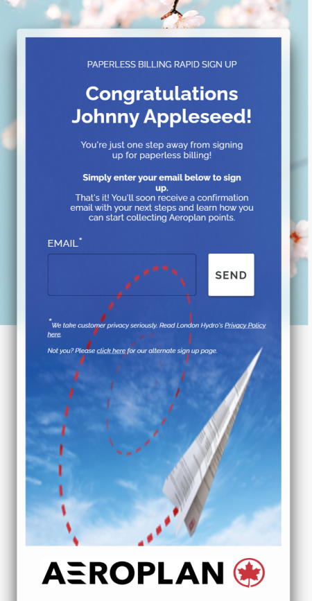 QR code landing page