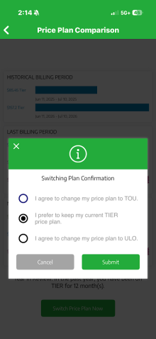 Submit screen