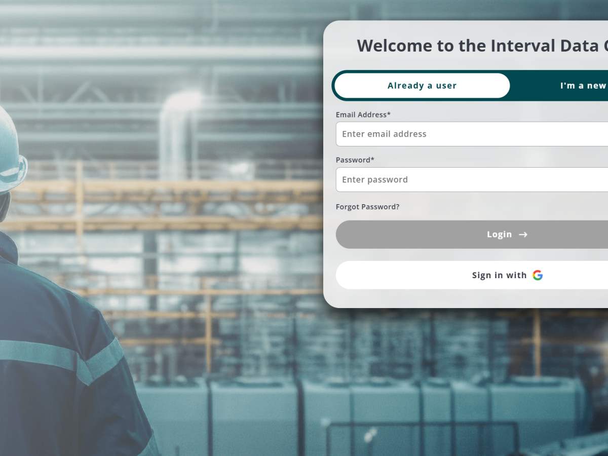 Interval Data Centre Login Page